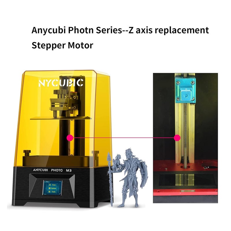 FYSETC Anycubi Photn Motor Replacement Part - 42-48mm Stepper Motor with Lead Screw 240mm/9.44inch: 1.5A 2 Phase 3.45V 1.8° Step Angle Fit Resin 3D Printer Z Screw Accessories - Image 4